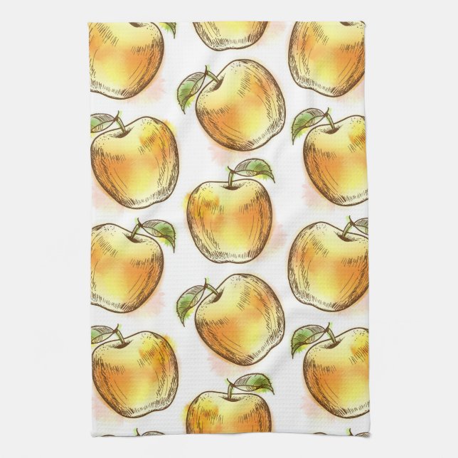 Pattern with yellow apple towel (Vertical)