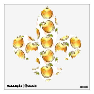 Pattern with yellow apple wall decal