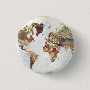 Pattern World Map Button