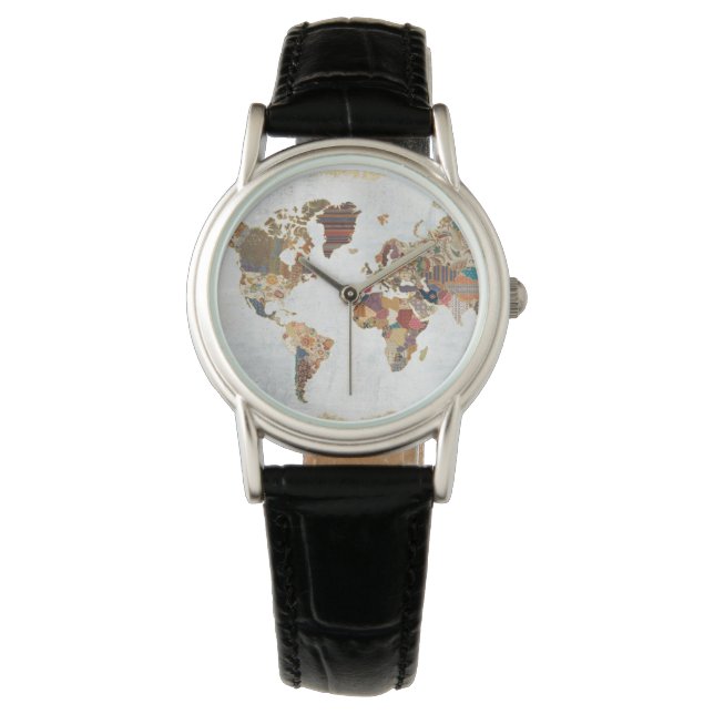 Pattern World Map Watch (Front)