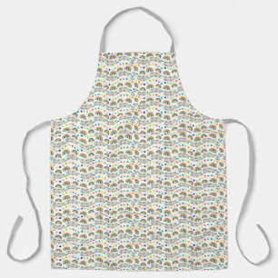 Patterned apron featuring colorful repeating