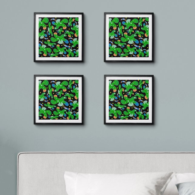 Patterned artwork peel and stick photo tile (Bedroom)