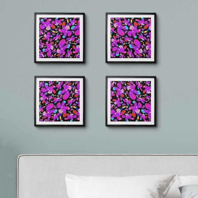 Patterned artwork peel and stick photo tile (Bedroom)