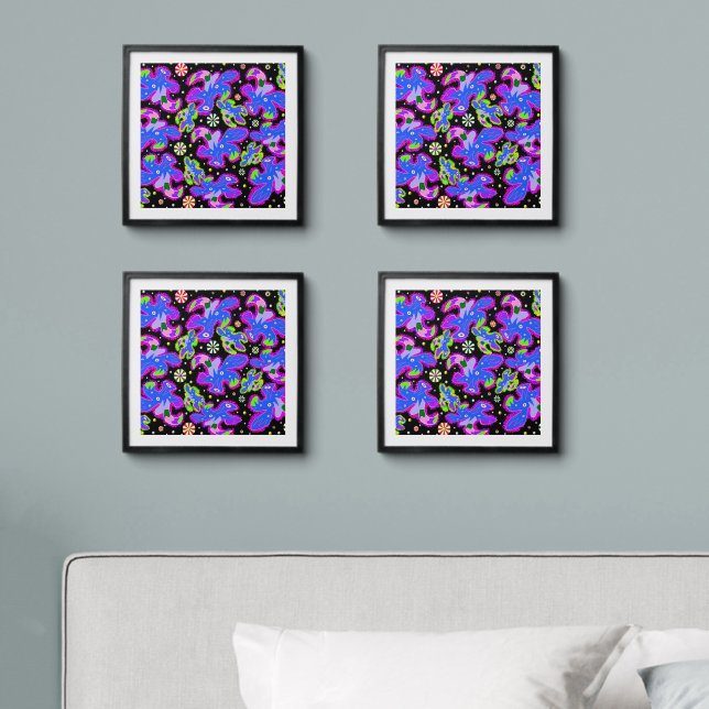 Patterned artwork peel and stick photo tile (Bedroom)