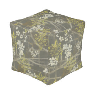Patterned Blossom Branch I Pouf