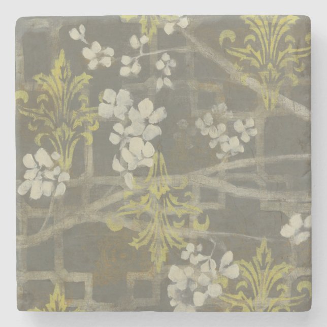 Patterned Blossom Branch I Stone Coaster (Front)