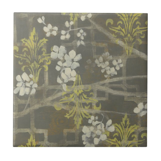 Patterned Blossom Branch I Tile (Front)