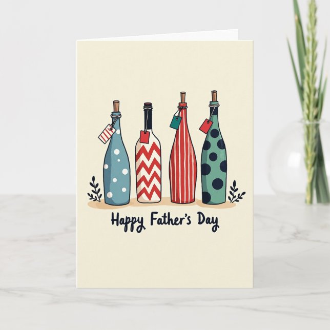 Patterned Bottles Fathers Day Card (Front)