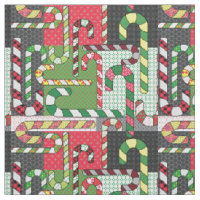 Patterned Candy Canes Fabric