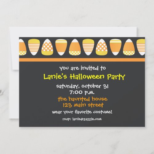 Patterned Candy Corn Invitations