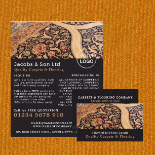 Patterned Carpet, Carpet Layer, Fitter Business Card
