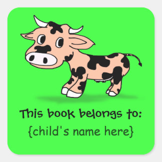 Patterned Cartoon Cow - Book Plate