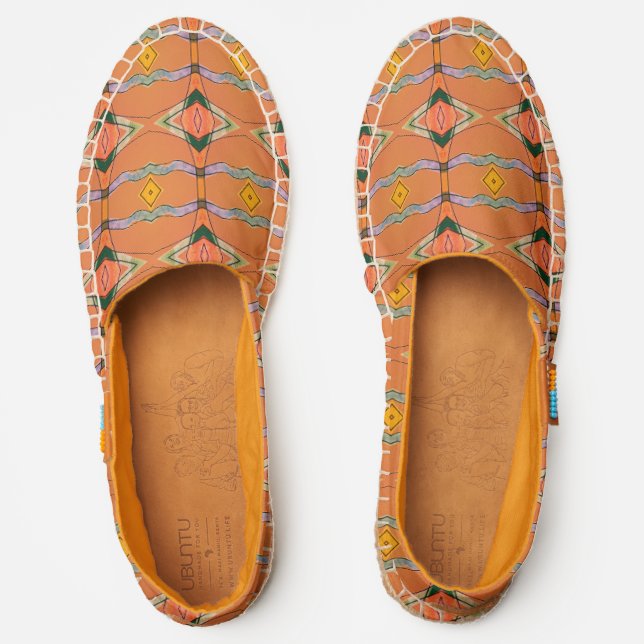 Patterned Casual Shoes in Orange (Front)