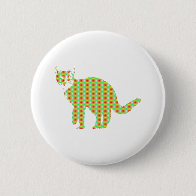 Patterned Cat Button (Front)