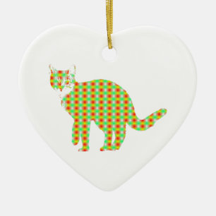 Patterned Cat Ceramic Ornament