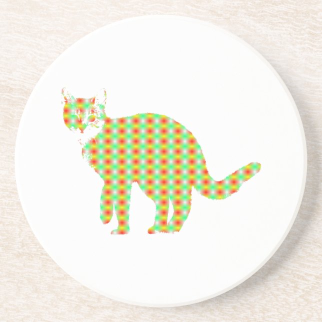 Patterned Cat Drink Coaster (Front)