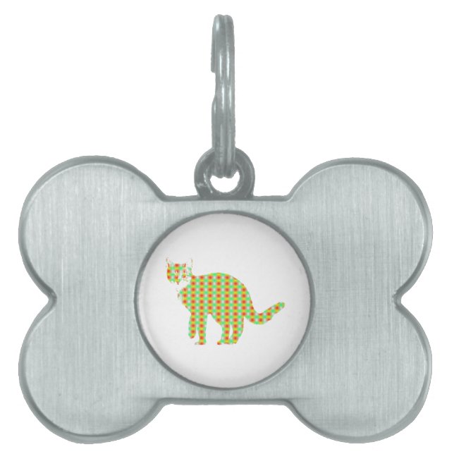Patterned Cat Pet Tag (Front)