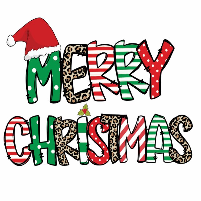 Patterned Christmas Cheer Cutout (Front)