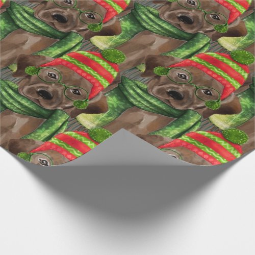 Patterned Christmas Chocolate Lab Holiday Wrapping Paper
