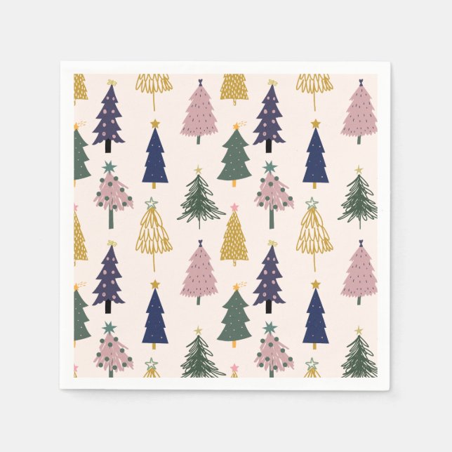 Patterned Christmas tree, Christmas  Napkins (Front)