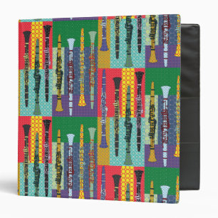 Patterned Clarinets 3 Ring Binder