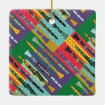 Patterned Clarinets Ceramic Ornament