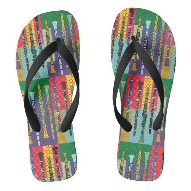 Patterned Clarinets Flip Flops (Footbed)