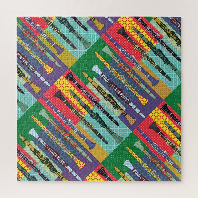 Patterned Clarinets Jigsaw Puzzle (Vertical)