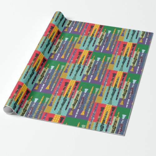 Patterned Clarinets Wrapping Paper