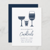 Bubbly Cocktails Gold and Glitter Cocktail Party Invitation