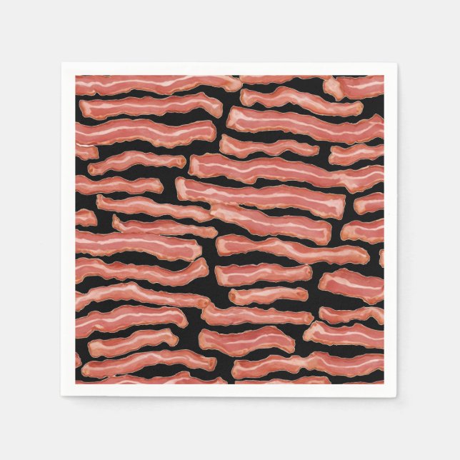 Patterned Crispy Bacon  Napkins (Front)