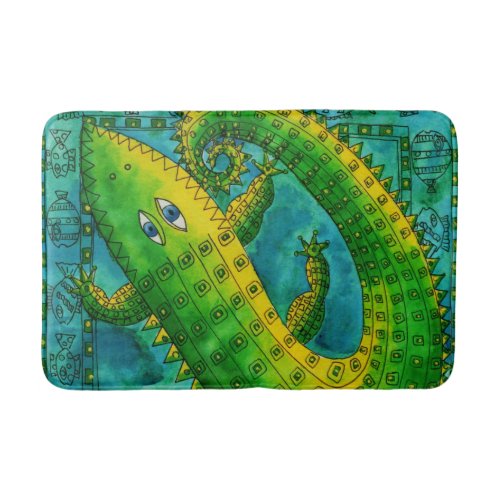 Patterned Crocodile Bathroom Mat