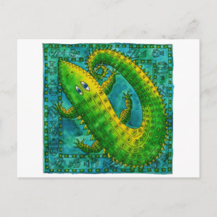 Patterned Crocodile Postcard