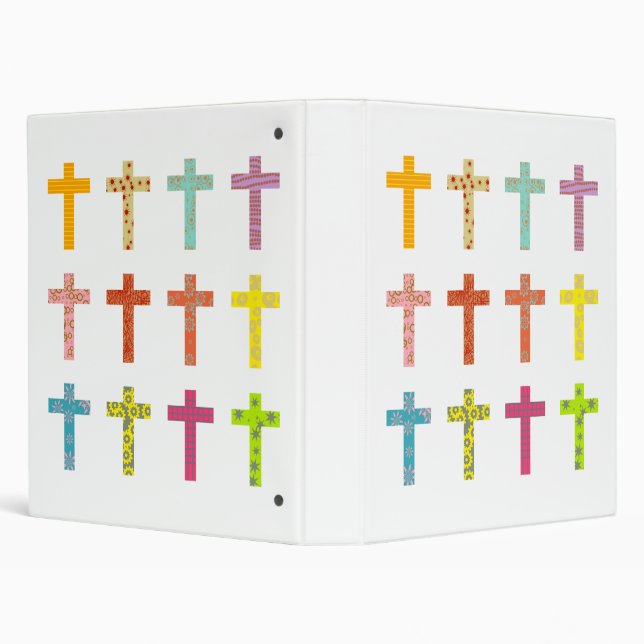 Patterned Crosses 3 Ring Binder (Background)