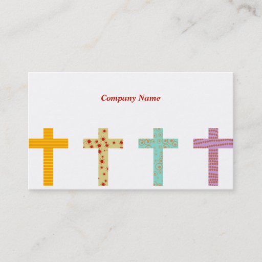 Customizable Patterned Crosses, Company Name Business Card Template