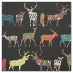 patterned deer black fabric