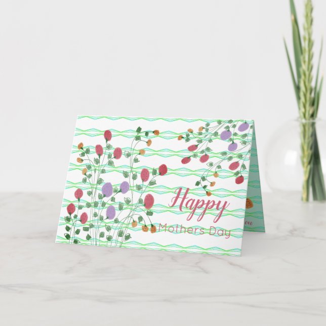 Patterned Designer Fancy Floral Card (Front)