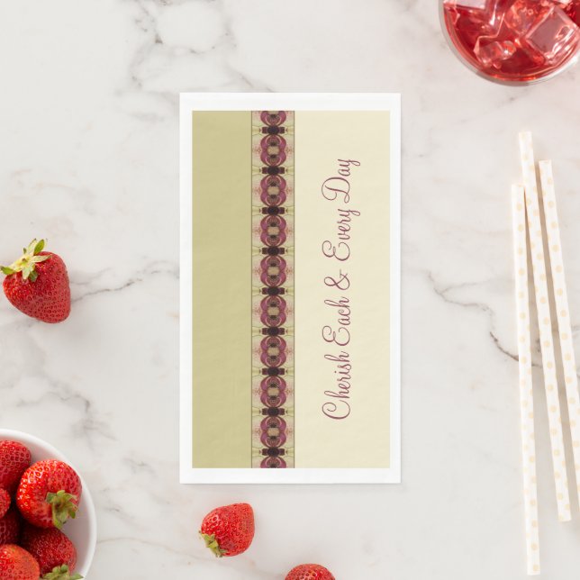 Patterned Detail With Burgundy Paper Guest Towels (Insitu)