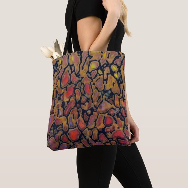 Patterned Dinosaur Bone Tote Bag (Close Up)