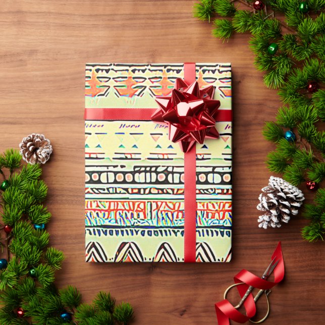 patterned earth colors wrapping paper (Holiday Gift)