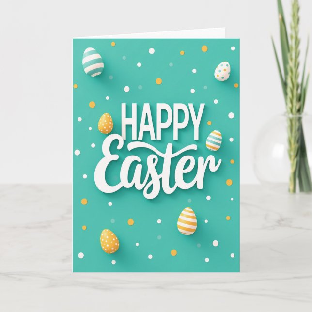 Patterned Easter Wishes Card (Front)