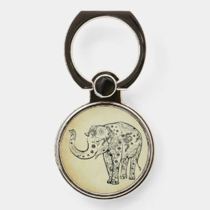 Patterned Elephant Phone Ring Stand