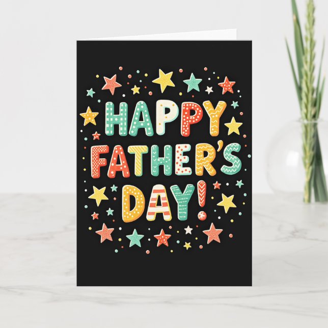 Patterned Fathers Day Type Card (Front)