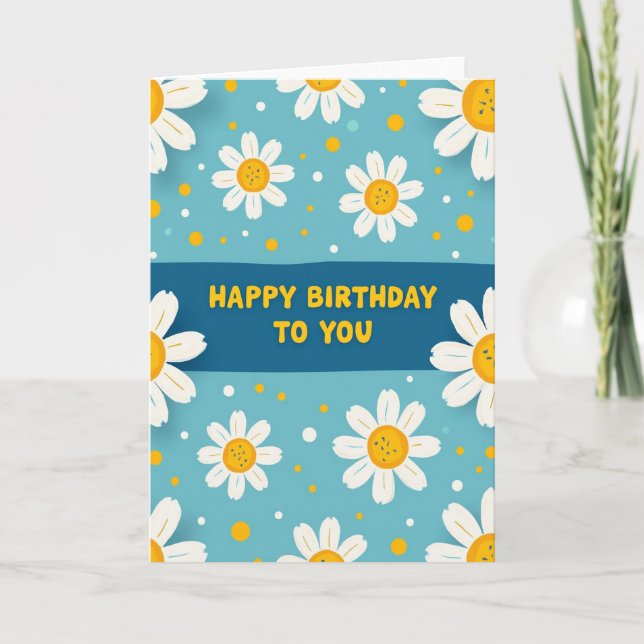 Patterned Flower Birthday Card (Front)