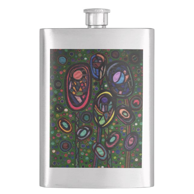 Patterned flowers flask (Front)
