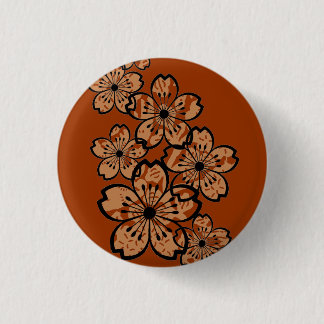 Patterned Flowers Pinback Button