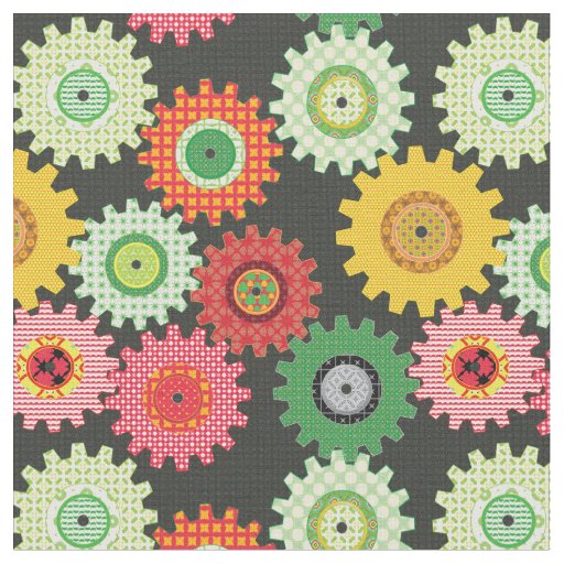 Patterned Gears Fabric