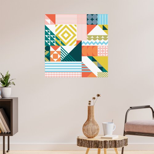 Patterned Geometric Colourful Poster