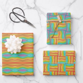 Patterned Geometric Rainbow Colored