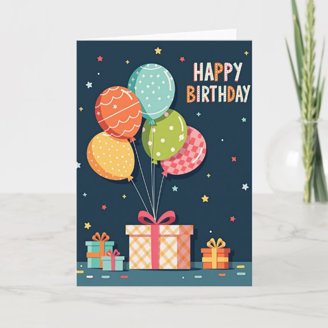 Patterned Gift Birthday Card (Front)